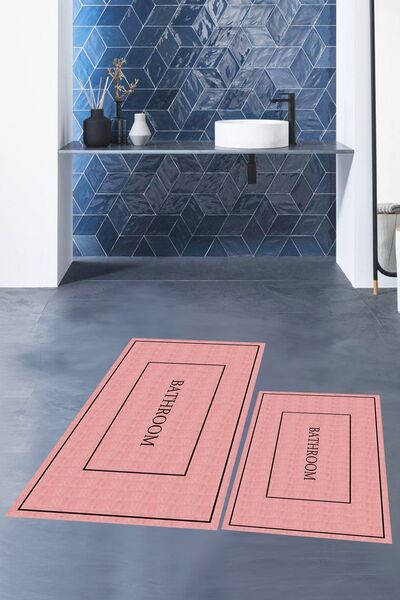 EY HOME Ψηφιακό σετ τουαλέτας με ψάθα μπάνιου με αντιολισθητική επιφάνεια που πλένεται με τύπωμα φορές