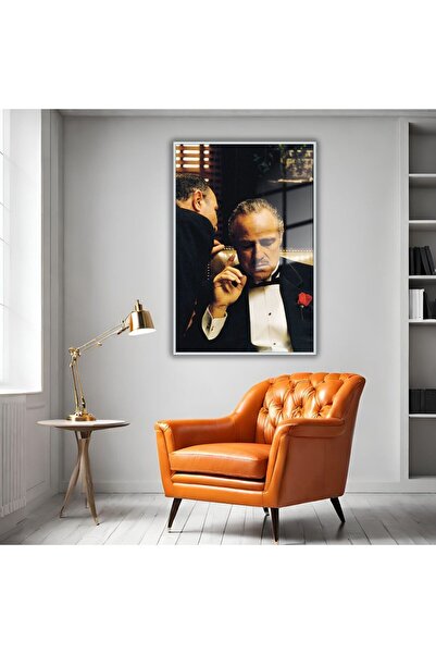 GAAGART Metal Çerçeveli Temperli Cam Tablo Film Karakteri The Godfather