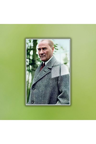 GAAGART Masa de birou din sticla securizata cu cadru metalic Ataturk cu palton