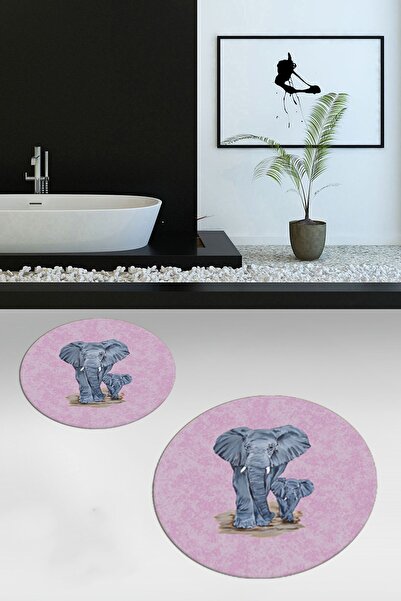 EY HOME Set de toaletă rotund pentru baie, lavabil, anti-alunecare, cu model ...