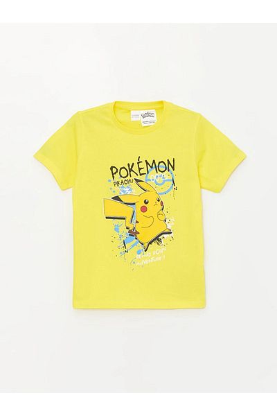 LC Waikiki LCW Kids Crew Neck Pikachu Printed Short Sleeve Boy's Pajamas Set with Shorts