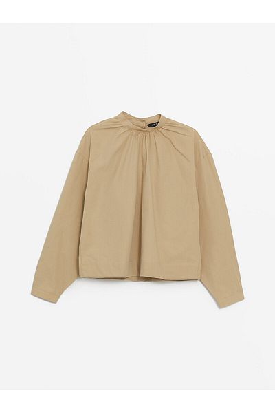 LC Waikiki Übergroße Bluse mit hohem Kragen und langen Ärmeln für Damen - LCW