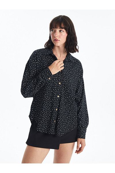LC Waikiki Γυναικείο πουκάμισο oversize με μακρυμάνικο σχέδιο
