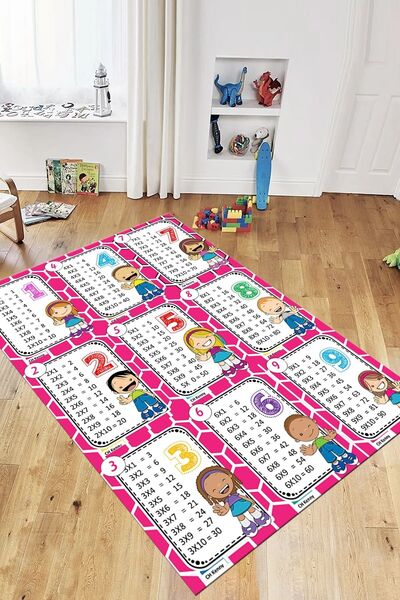 EY HOME Çarpım Tablosu Temalı Yıkanabilir Eğitici Çocuk Odası Oyun Halısı