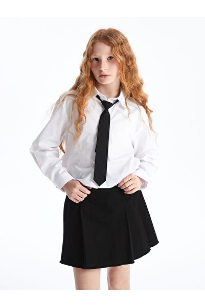 LC Waikiki Lány hosszú ujjú Crop ing és nyakkendő szett