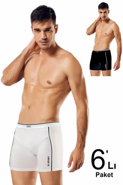 Namaldı Πακέτο 6 ανδρικών Boxers Modal Μαύρο Λευκό