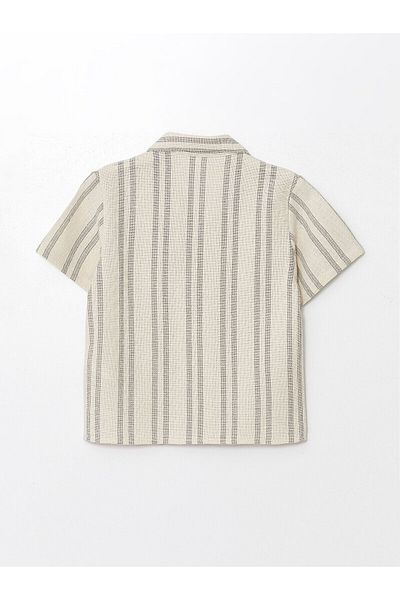 LC Waikiki Striped Short Sleeve Shirt for Baby Boy - LCW Resort Collar