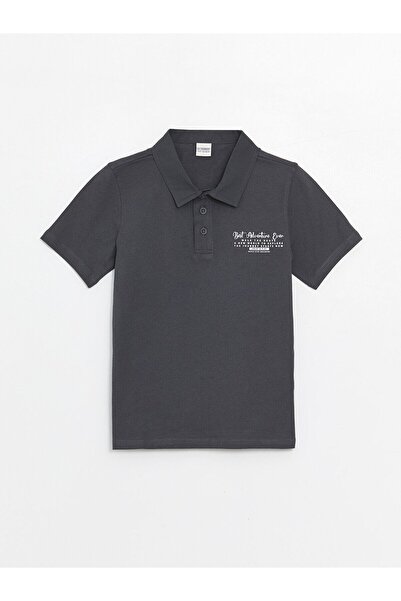 LC Waikiki Boy - Polo Collar Printed Short Sleeve T-Shirt