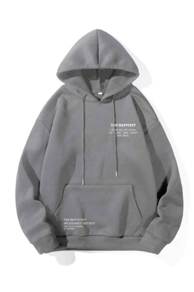 NOFLEN Φούτερ με κουκούλα Unisexantrasit Happiest Printed Oversize