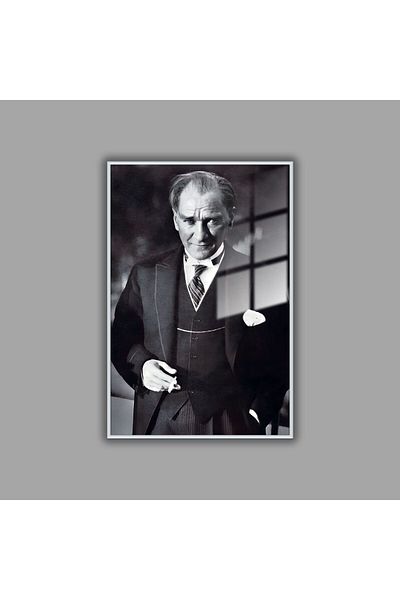 GAAGART Masă de birou din sticlă temperată cu cadru metalic Classic Atatürk