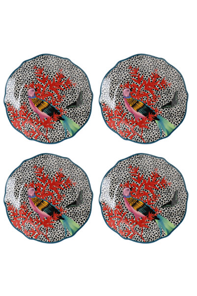 MIKASA MKSASPLATEPK4 Sarah Arnett Porselen 4lü 19cm Pasta Tabağı Seti