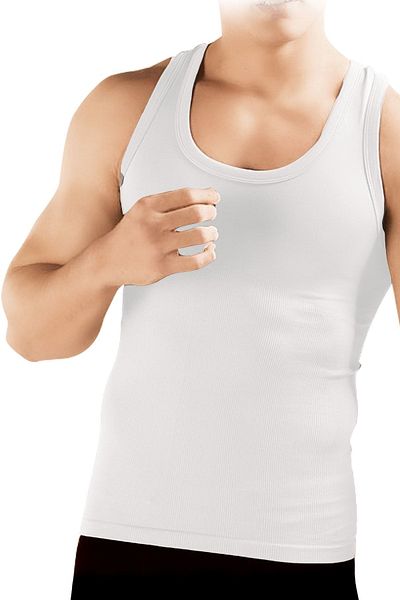 Elite Life Men's White Seamless Corset Undershirt