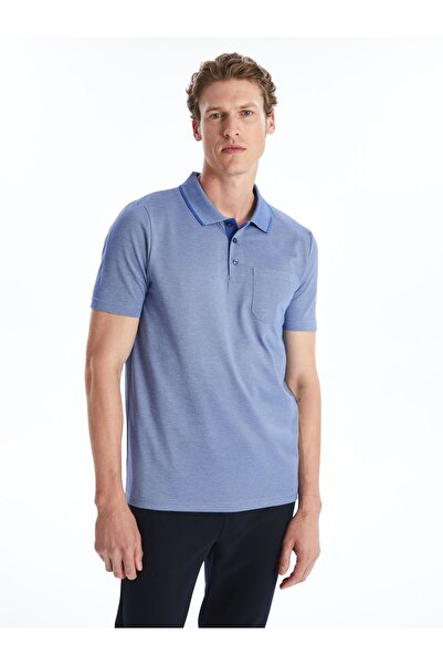 LC Waikiki Pánské bavlněné tričko s krátkým rukávem a límečkem