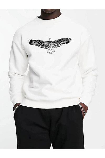 NOFLEN Hanorac oversize pentru ciclism Yaha, unisex, imprimat cu păsări