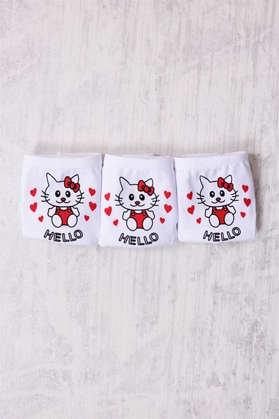 Gümüş İç Giyim Ασημί 3 τεμαχίων για κορίτσια Hello Kitty με σχέδια
