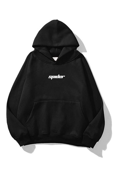 NOFLEN Unisex Spider Spider Printed Oversize Sweatshirt Hoodie