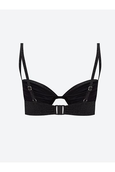 LC Waikiki LCW DREAM - Γυναικείο μπικίνι μπλουζάκι με ραμμένο και μαξιλαράκι, λεπτομέρεια ασημί