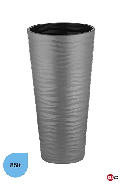 Bliss Antrasit Renk 85 Litre Dekoratif Kumsal Vazo Saksılık & Saksı & Şemsiyelik (İÇLİKSİZ)