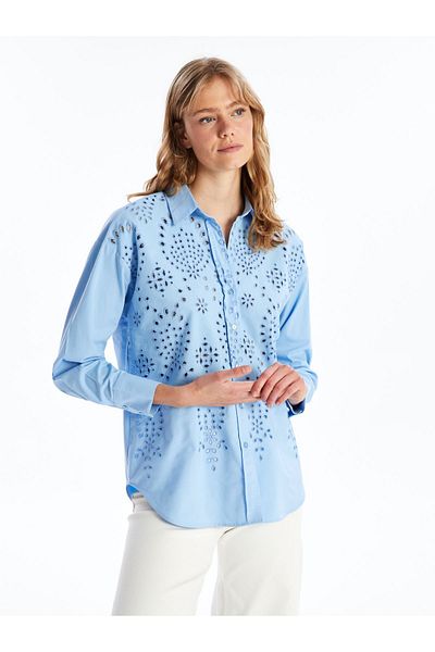 LC Waikiki Vzorovaná dámská košile oversize s dlouhým rukávem