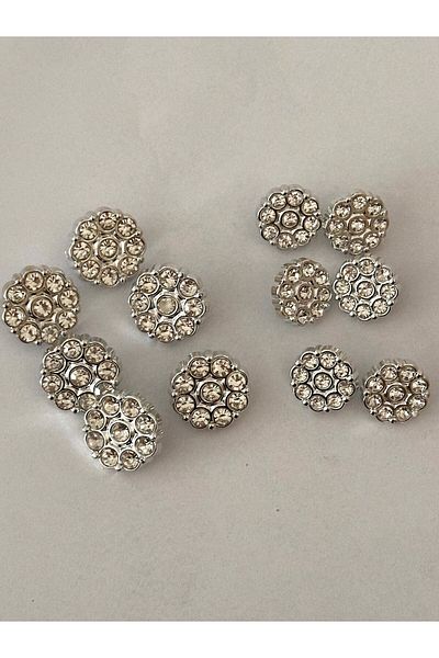 ODDA TASARIM ATÖLYESİ Metallized Crystal Stoned Flower Patterned Blazer Jacket Set