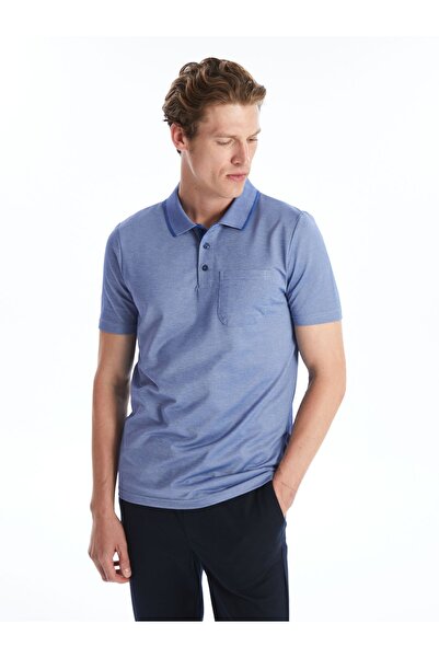 LC Waikiki Pánské bavlněné tričko s krátkým rukávem a límečkem