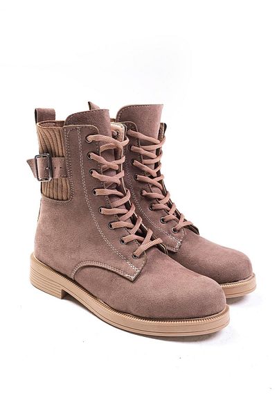 Mio Gusto Lyssa Mink Color Lace-Up Women's Oxford Boots