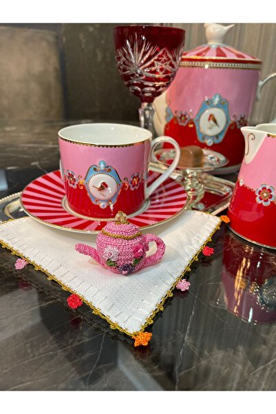 Kristes Studio Teapot Serisi Kokteyl Peçete Fuşya ve Pembe 2’li
