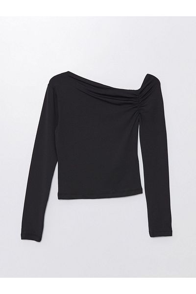 LC Waikiki Women's Long Sleeve Boat Neck T-Shirt