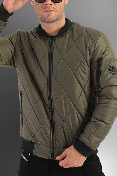 D1fference Чоловіче пілотне пальто з підкладкою хакі на водо- та вітрозахисній підкладці