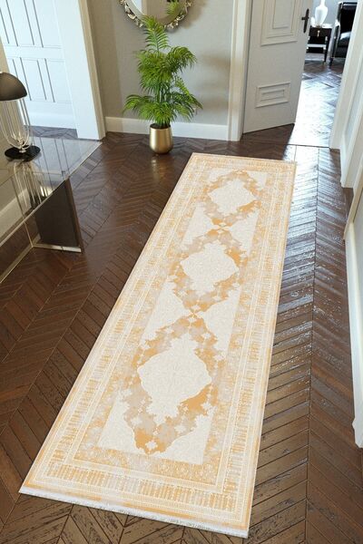 10 Post Online Covoraș anti-alunecare digital cu imprimeu galben maro - covor...