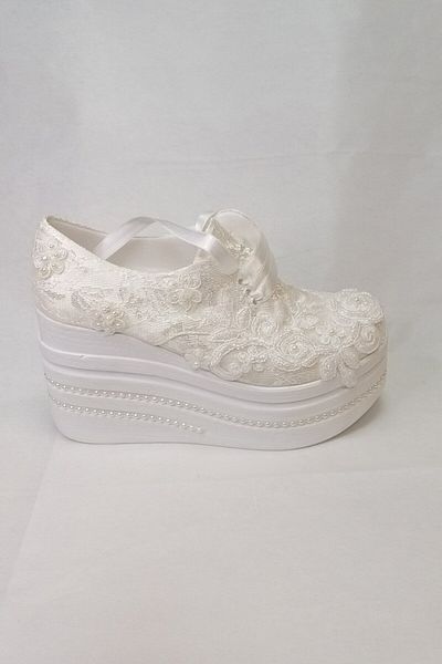 Berush Bride 601 Series Wedge Heel French Lace Wedding Dress Shoes