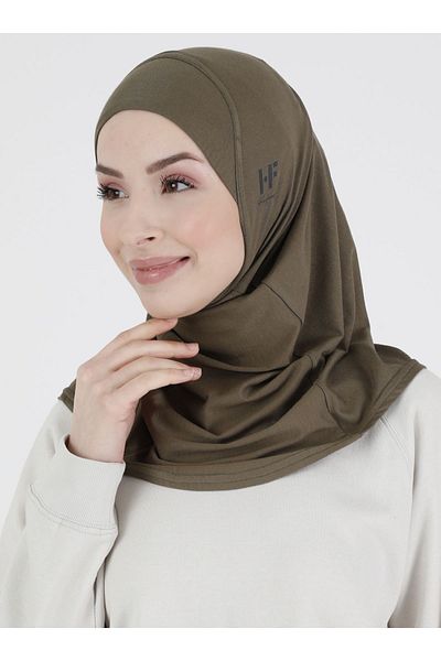 Ecardin Premium Flat Sports Hijab - Αθλητικό Hijab Sportsman Comfortable Hijab Bonnet - Χακί