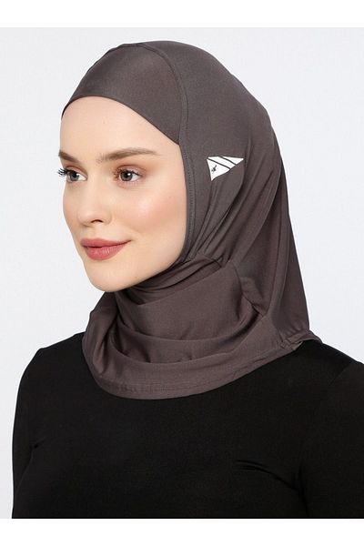 Ecardin Anthracite Athletic Sports Ready Comfortable Microfiber Hijab Sport Hijab Bonnet