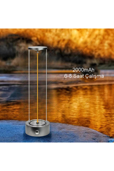 TechTic Manyetik Masa Lambası Abajur Şarjlı Modern Okuma Işığı 3 Modlu Strip Light Dokunmatik Işık