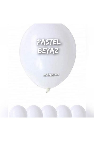asöy Pastel White Balloon - Metalic Balloon with Chain and Gold Sequins