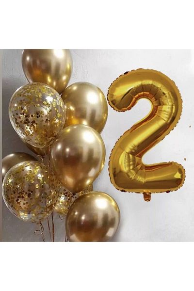 asöy Number Foil Balloon Chrome Balloon Gold Gold Sequin Balloon Set