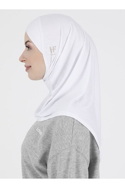 Ecardin Premium Flat Sports Hijab - Αθλητικό Hijab Sportsman Ready Comfort Sport Hijab Bonnet - Λευκό