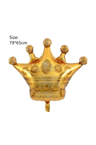 asöy King Crown Foil Balloon Chrome Gold Shiny Balloon