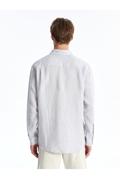 LC Waikiki Lněná pánská košile – Regular Fit, Dlouhý rukáv