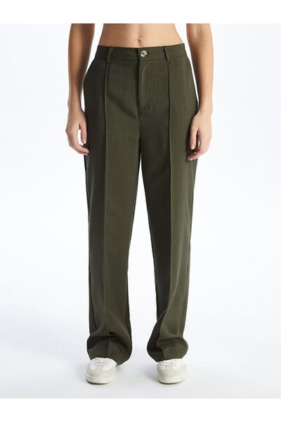 LC Waikiki LCW Standard Fit egyenes vászon megjelenésű női nadrág