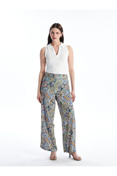 LC Waikiki Pantaloni de damă cu modele, confortabili, cu talie elastică