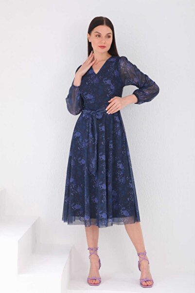 CİXAPLE Rochie din tul cu decolteu în V