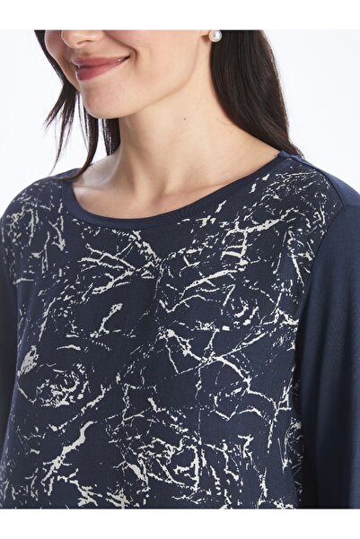 LC Waikiki Nyomtatott, hosszú ujjú, nyakú női blúz