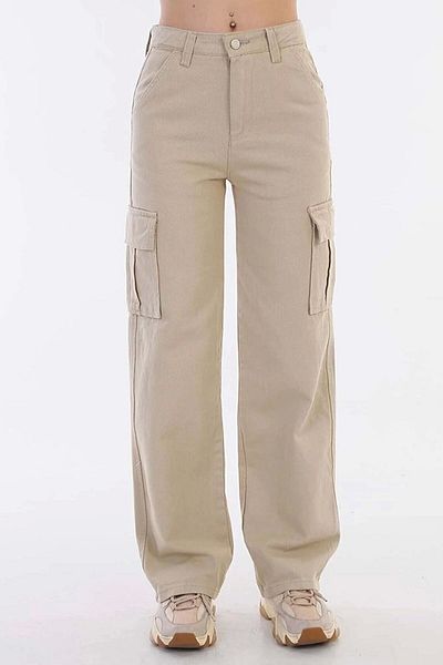 Gofeel Y2k Cream Cargo Pants
