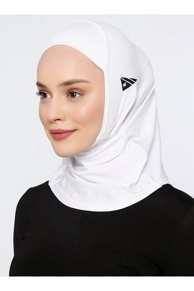 Ecardin Ready Comfort Microfiber Hijab Sports Hijab for Athletic Sportsman - White