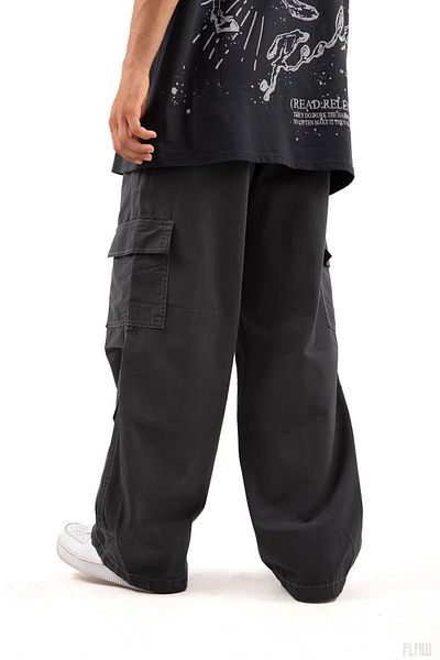 1blood Anthracite Baggy Jean with Cargo Pocket Stopper GRAY