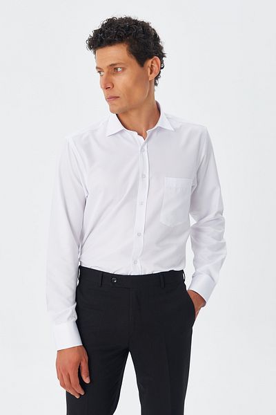 ModaPlaza Cămașă clasică din satin pentru bărbați 2188