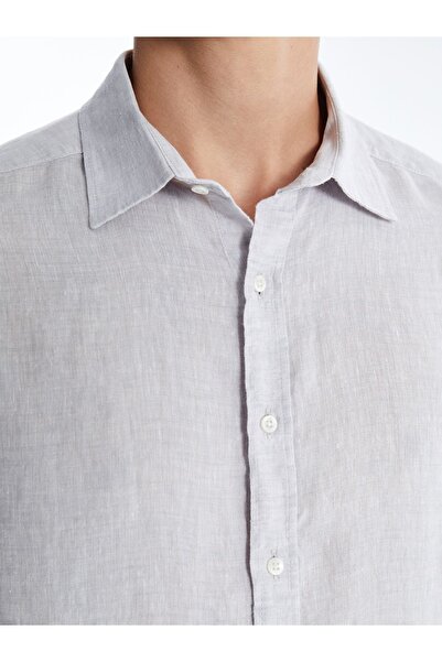 LC Waikiki Lněná pánská košile – Regular Fit, Dlouhý rukáv