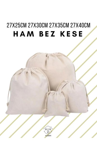 ALERSS 27x25 27x30 27x35 27x40 Cm 4'lü Hambez Kese - Gıda Saklama Torbası Bak...