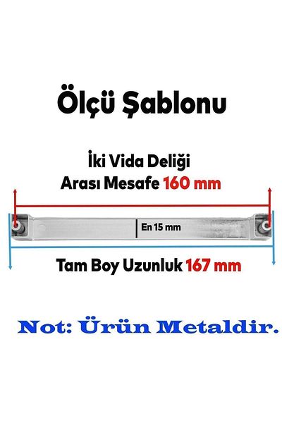 Badem10 Bihter Plain Chrome 160mm Metal Handles Kitchen Drawer Cabinet